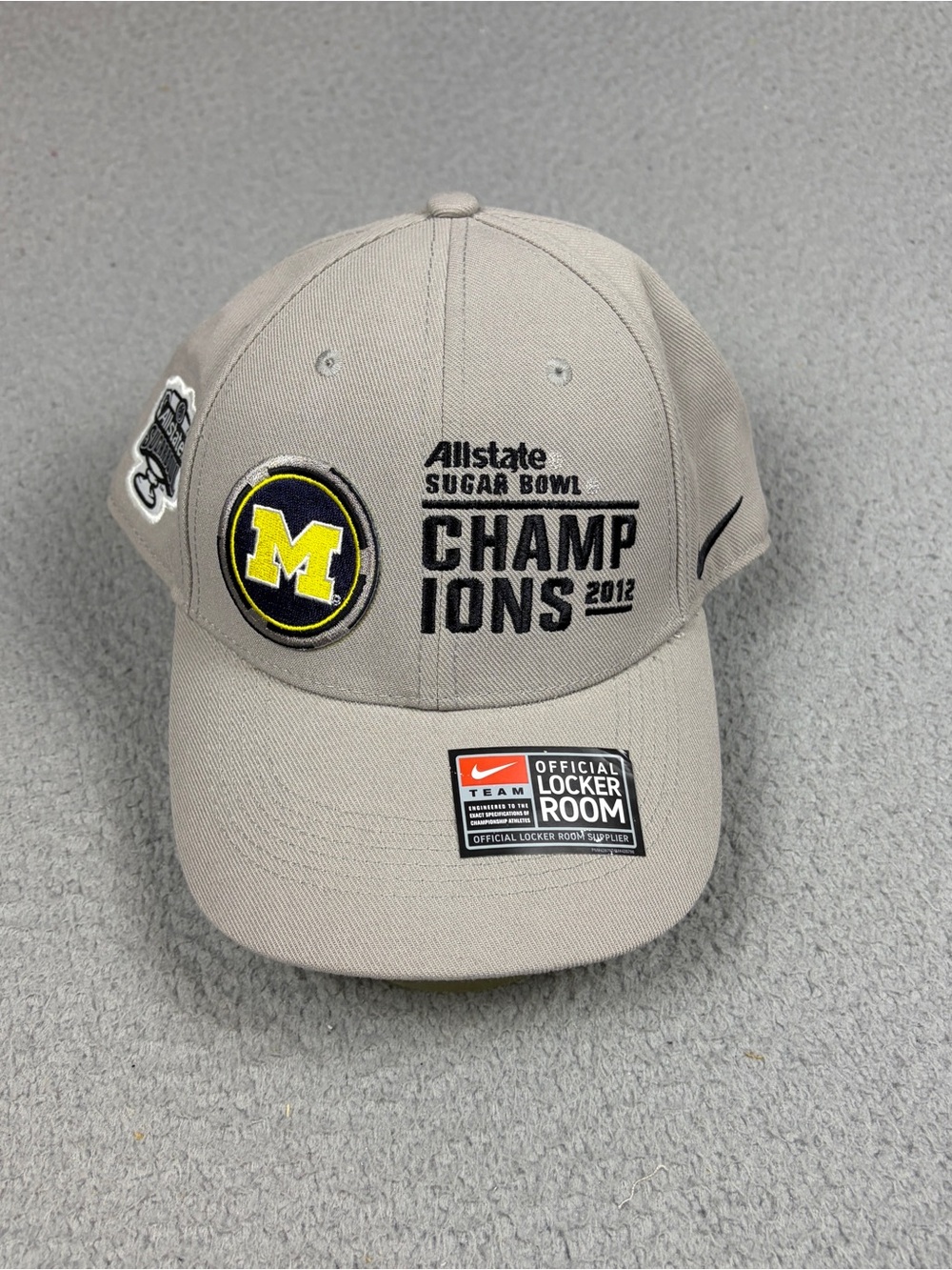 Michigan Wolverines Nike Hat Cap Gray Sugar Bowl Champions BCS Locker Room